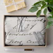 Libellen-Wildblumen-Französische-Script-Decoupage- Seidenpapier (Geschenk)