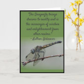 Libellen-Zitat-Gruß-Karte 1, leeres Innere Karte (Gelbe Blume)