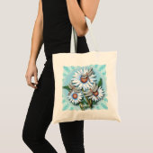 Libellenblaue Gänseblümchen Tragetasche (Vorderseite (Produkt))