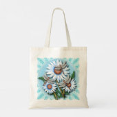 Libellenblaue Gänseblümchen Tragetasche (Rückseite)