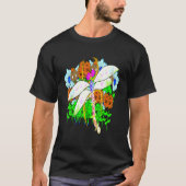 Libellenbroach und Blume T-Shirt (Vorderseite)