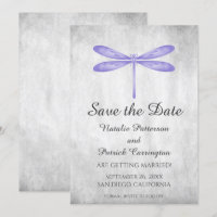 Libelleneinladung zur Hochzeit - Purple Dragonfly
