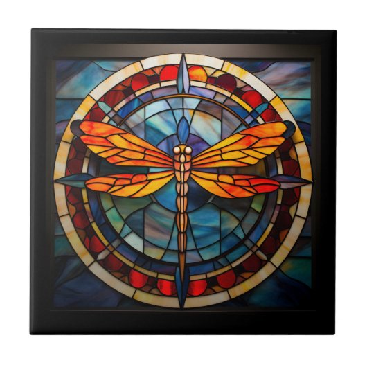 Libellenfarbglas Fliese (Vorderseite)