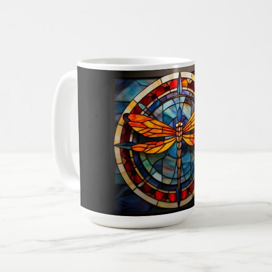 Libellenfarbglas Kaffeetasse (Vorderseite Links)
