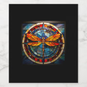 Libellenfarbglas Weinetikett (Einzelnes Label)