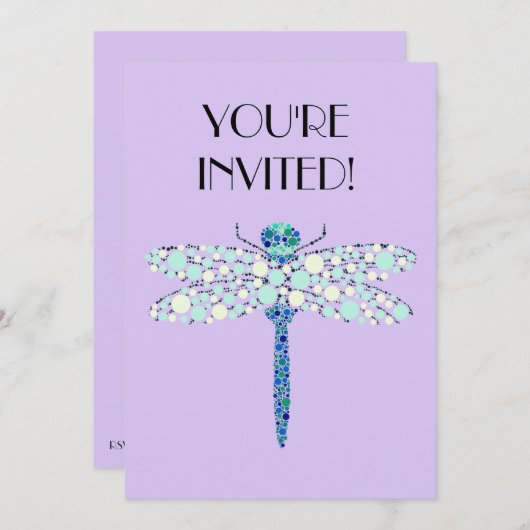 Libellenfliege Einladung (Vorne/Hinten)