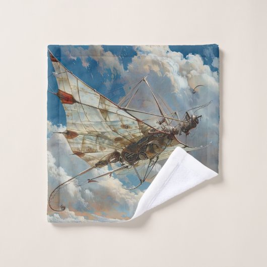 Libellenfliege-Flugzeug Badhandtuch Set (Waschlappen)