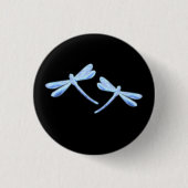 Libellenknopf - Eisblauer Schimmer Button (Vorderseite)