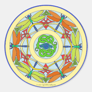 Libellenkreis Runder Aufkleber