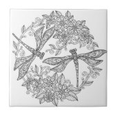 Libellenkunst, schwarz-weiß fliese (Vorderseite)