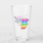 Libellenlächeln Oft Positiv Denken Zitat Glas (Vorderseite)