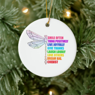 Libellenlächeln Oft Positiv Denken Zitat Keramik Ornament