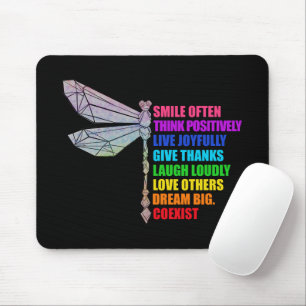 Libellenlächeln Oft Positiv Denken Zitat Mousepad