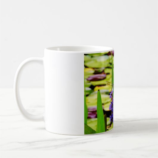 Libellenlotus und lila Blume Kaffeetasse (Links)