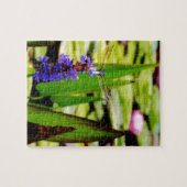 Libellenlotus und lila Blume Puzzle (Horizontal)