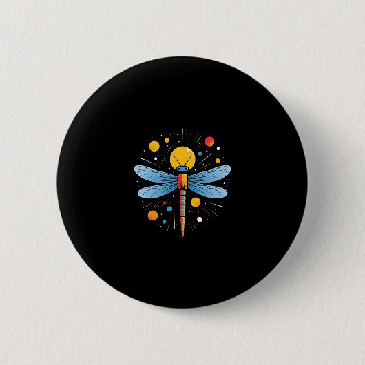 Libellenmalerei Kunst Tier Abstrakt Grafik Dra Button (Vorderseite)
