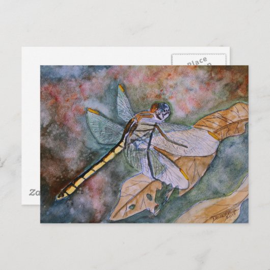 Libellenmalerei Postkarte (Vorne/Hinten)