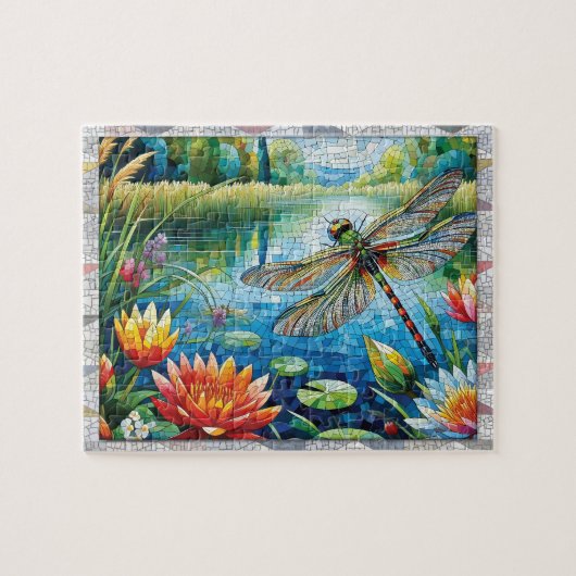 Libellenmosaik, Blumen, Fliesen, Geschenk, Puzzle (Horizontal)