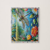 Libellenmosaik, Blumen, Fliesen, Geschenk, Puzzle (Vertikal)