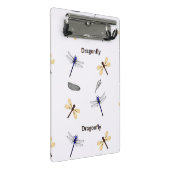 Libellenmuster auf Weiß Mini Klemmbrett (Schrägansicht)