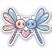 Libellenpaar am Valentinstag der Liebe Aufkleber (Vorderseite)