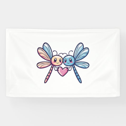 Libellenpaar am Valentinstag der Liebe Banner (Horizontal)