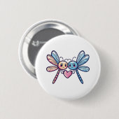 Libellenpaar am Valentinstag der Liebe Button (Vorne & Hinten)