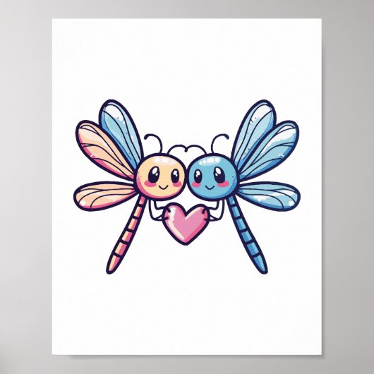 Libellenpaar am Valentinstag der Liebe Poster (Vorne)