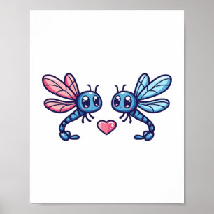 Libellenpaar am Valentinstag der Liebe Poster