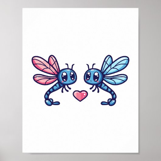 Libellenpaar am Valentinstag der Liebe Poster (Vorne)