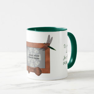 Libellenrahmen personalisiertes Hochzeitsfoto  Tasse