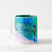 Libellenreise-Tasse Zweifarbige Tasse (Vorderseite Links)