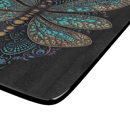 Libellenschneidplatte, Glasschneidplatte Schneidebrett (Ecke)