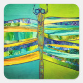 Libellensticker Quadratischer Aufkleber (Vorderseite)