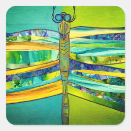 Libellensticker Quadratischer Aufkleber