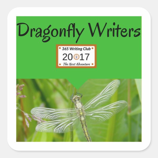 Libellensticker! Quadratischer Aufkleber (Vorderseite)