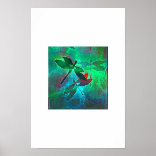 Libellentanz in Grün Poster (Vorne)