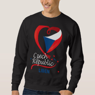 Liben Tschechien Herzenflagge Lötüberzug aus Arm E Sweatshirt