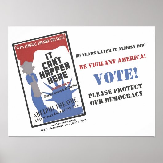 Liberal, Poster WPA Es kann hier 1936 nicht passie (Vorne)