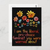 Liberal Pro Choice Feminist Postkarte (Vorne/Hinten)