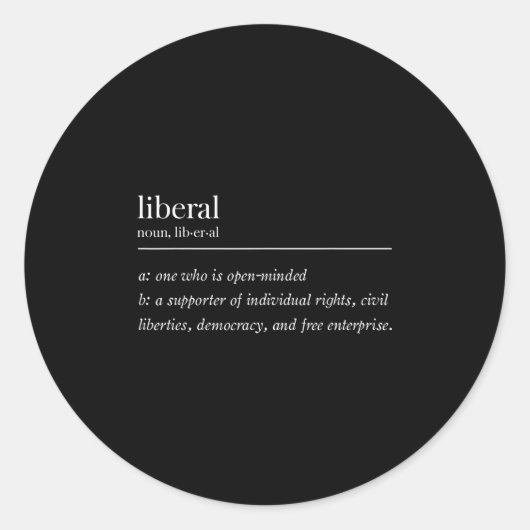 Liberale Definition Runder Aufkleber (Vorderseite)