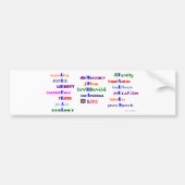 Liberale moralische Werte Autoaufkleber (Vorne)