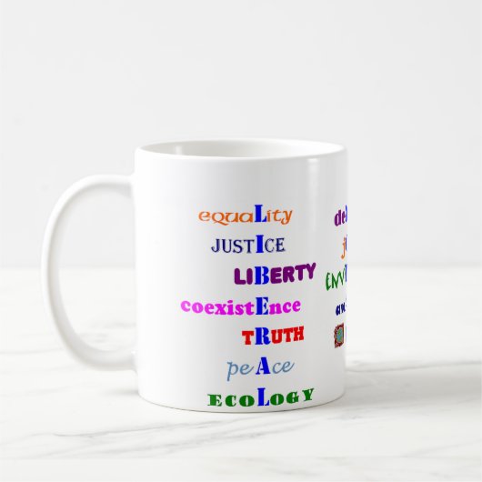 Liberale moralische Werte Kaffeetasse (Links)