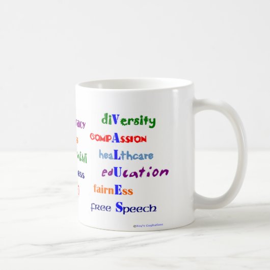 Liberale moralische Werte Kaffeetasse (Rechts)