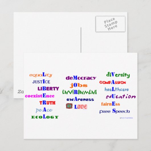 Liberale moralische Werte Postkarte (Vorne/Hinten)