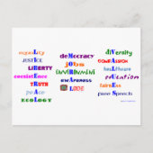Liberale moralische Werte Postkarte (Vorderseite)