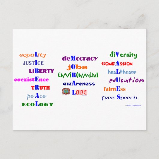Liberale moralische Werte Postkarte (Vorderseite)