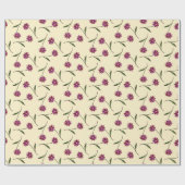 Liberale Muster rosa Blume mit cremefarbenem Hinte Geschenkpapier (Flach)