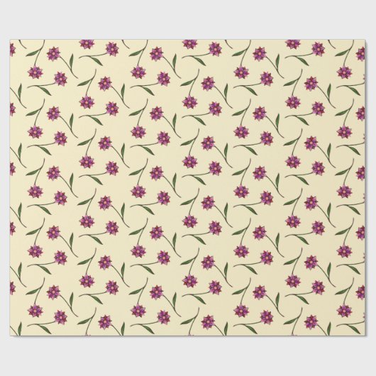 Liberale Muster rosa Blume mit cremefarbenem Hinte Geschenkpapier (Flach)