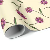 Liberale Muster rosa Blume mit cremefarbenem Hinte Geschenkpapier (Rolleneckpunkt)